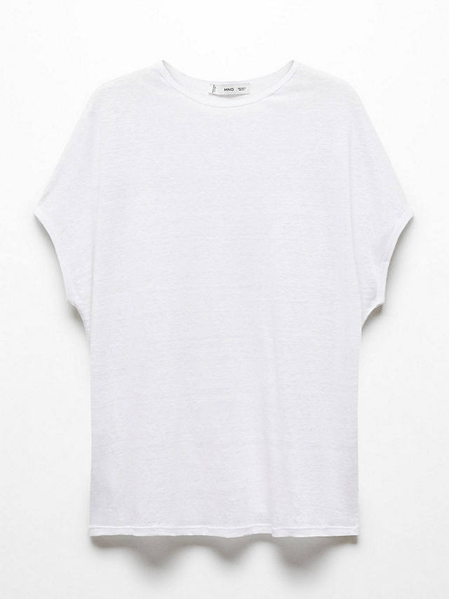 Mango Linen T-Shirt, White