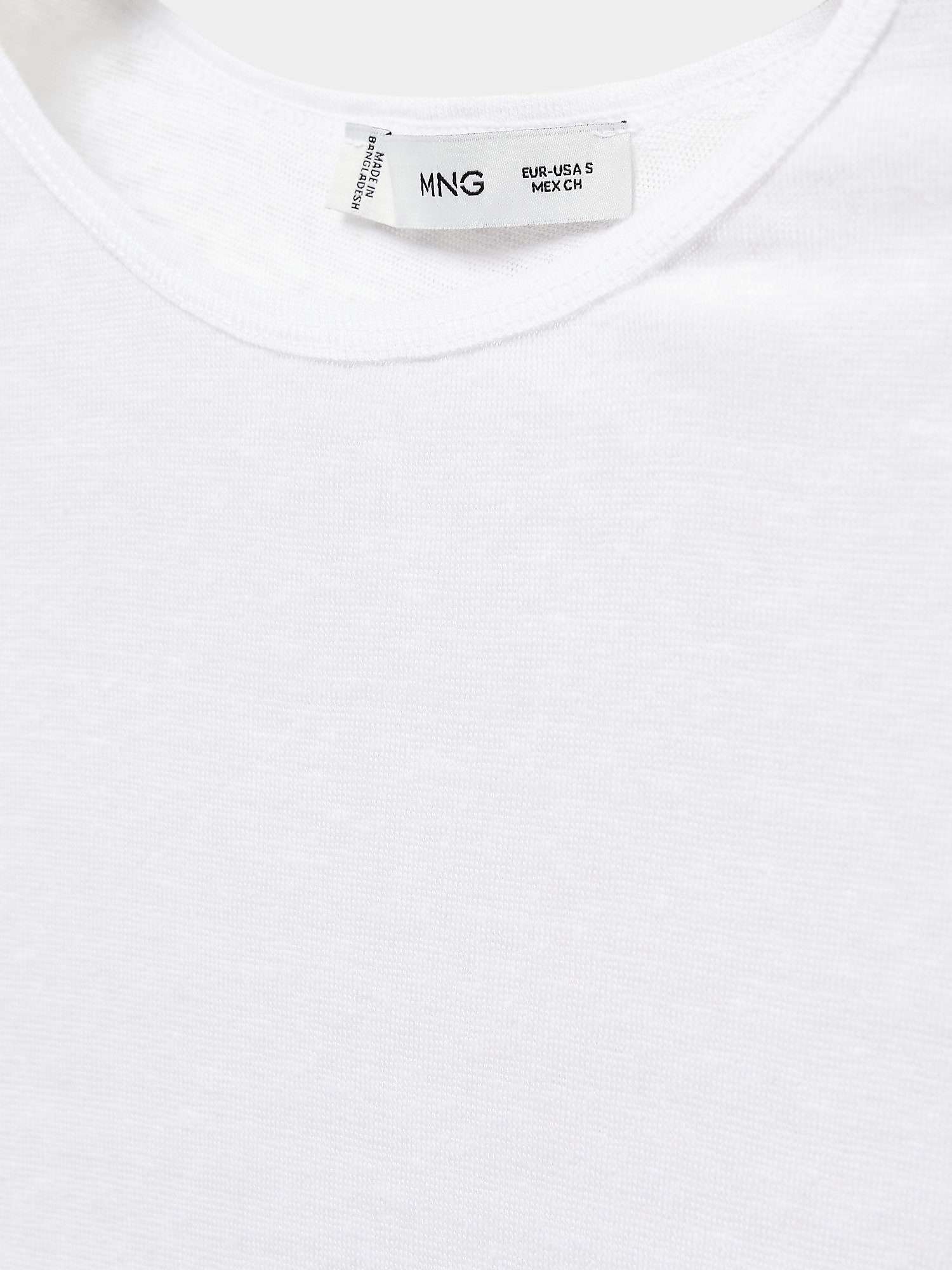Buy Mango Linen T-Shirt, White Online at johnlewis.com