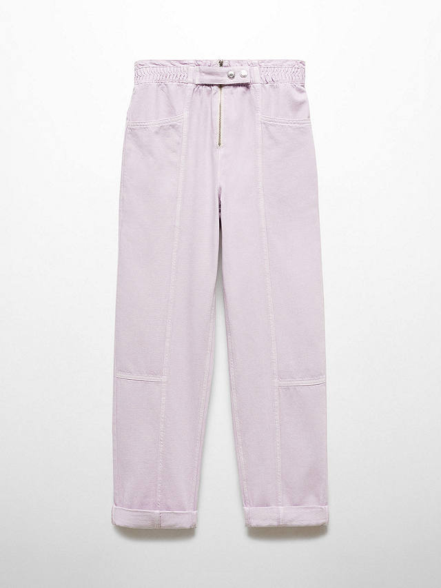 Mango Camila High Rise Tapered Jeans, Pastel Purple