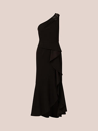 Adrianna Papell Studio Beaded Knit Crepe Maxi Dress, Black