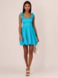 Adrianna Papell Tie Shoulder Mini Dress, Azure Blue