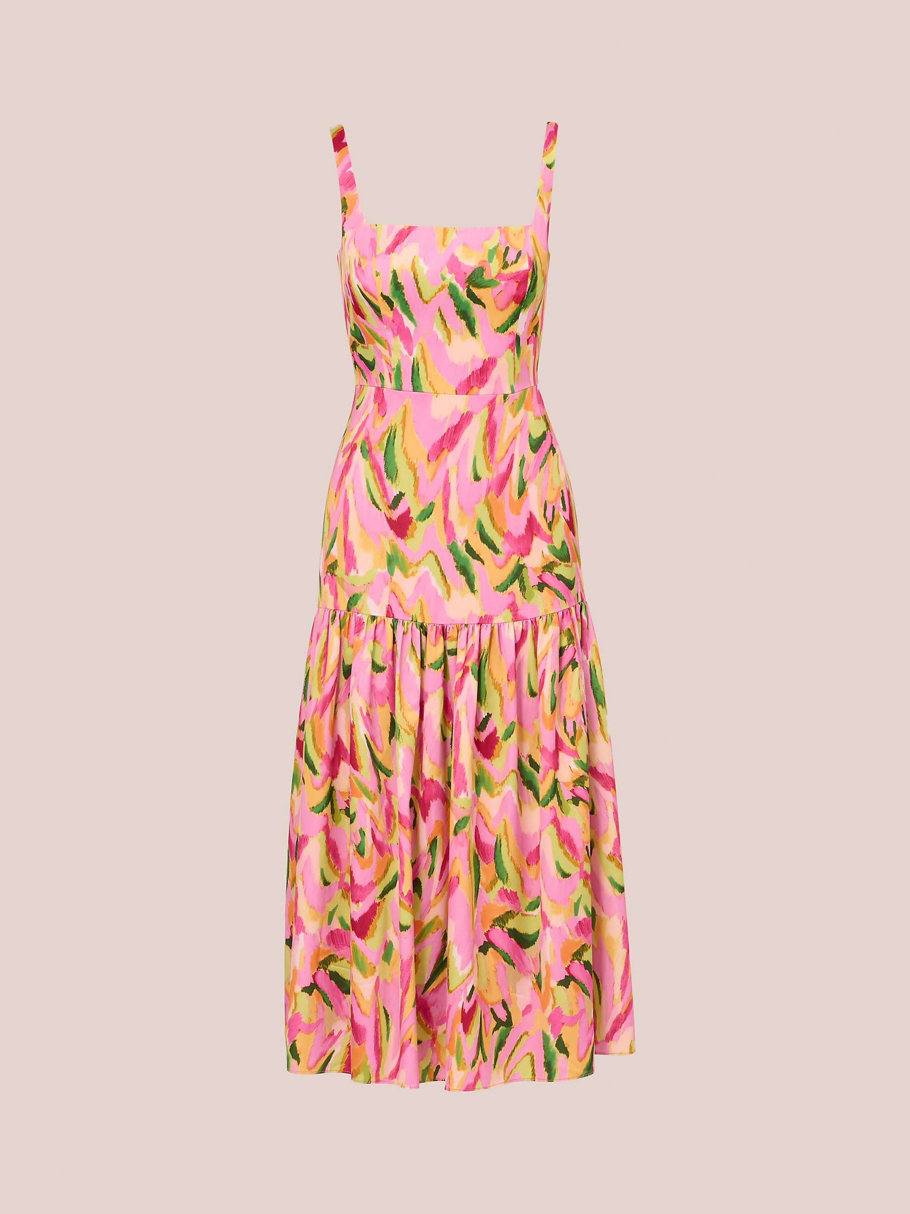 Buy Adrianna By Adrianna Papell Abstract Midi Dress, Pink/Multi Online at johnlewis.com