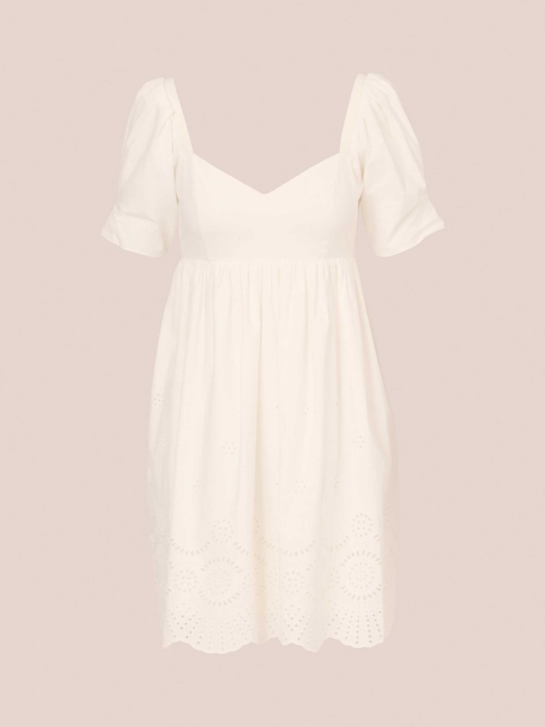 Adrianna By Adrianna Papell Eyelet Cotton Mini Dress, Ivory, 6