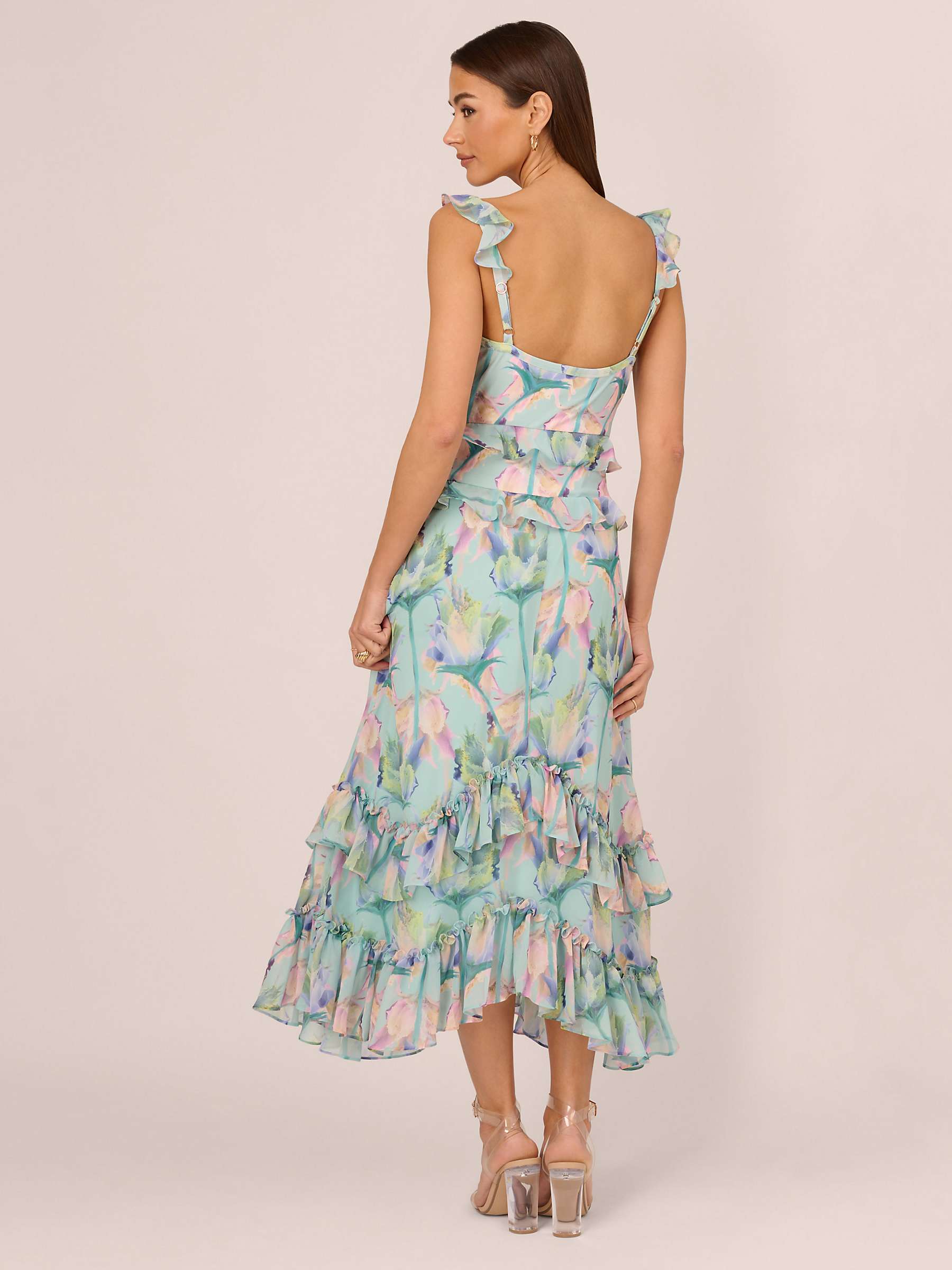 Buy Adrianna By Adrianna Papell Combo Floral Midi Dress, Mint/Multi Online at johnlewis.com