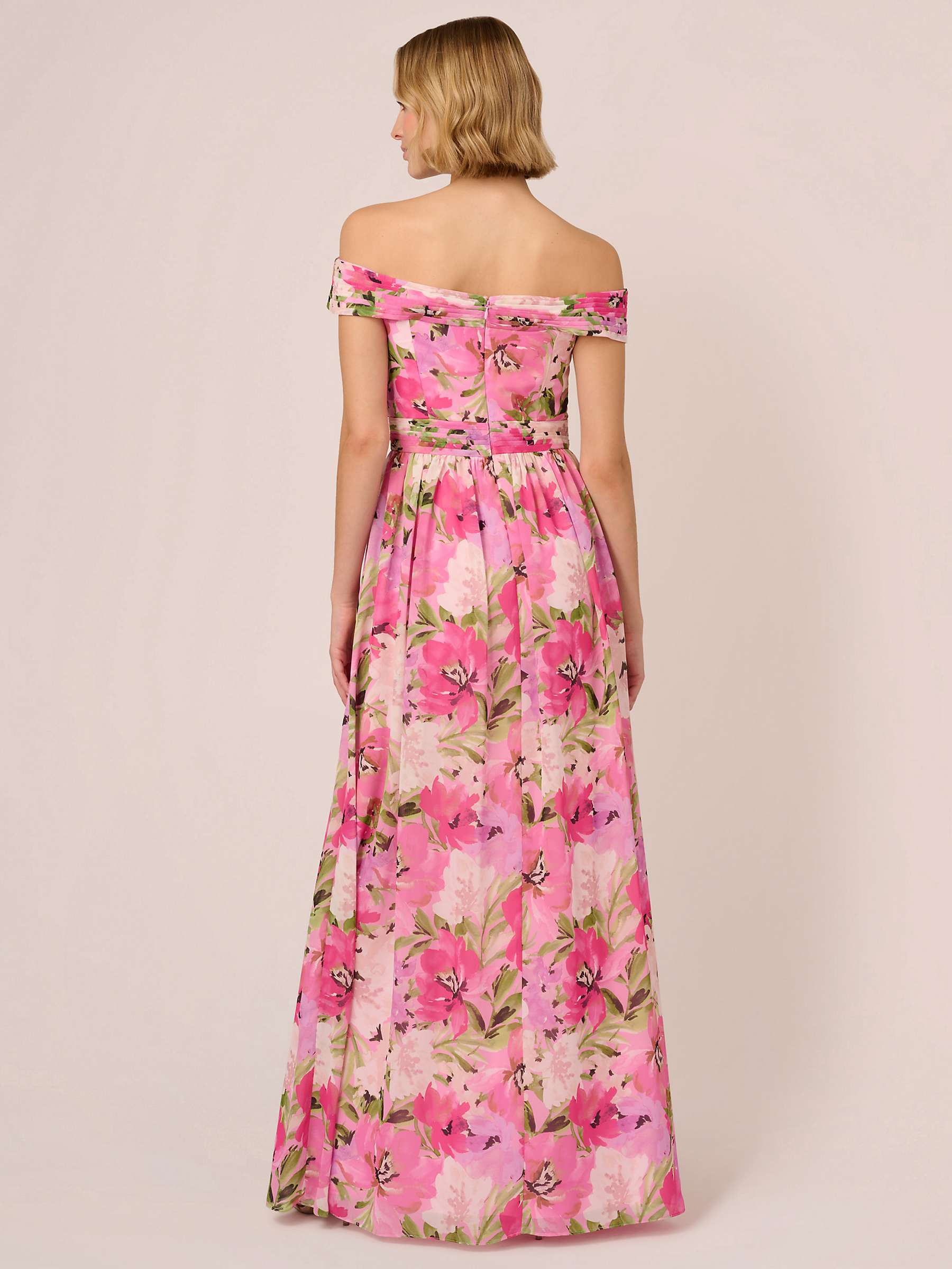 Buy Adrianna Papell Off Shoulder Floral Maxi Dress, Pink/Multi Online at johnlewis.com