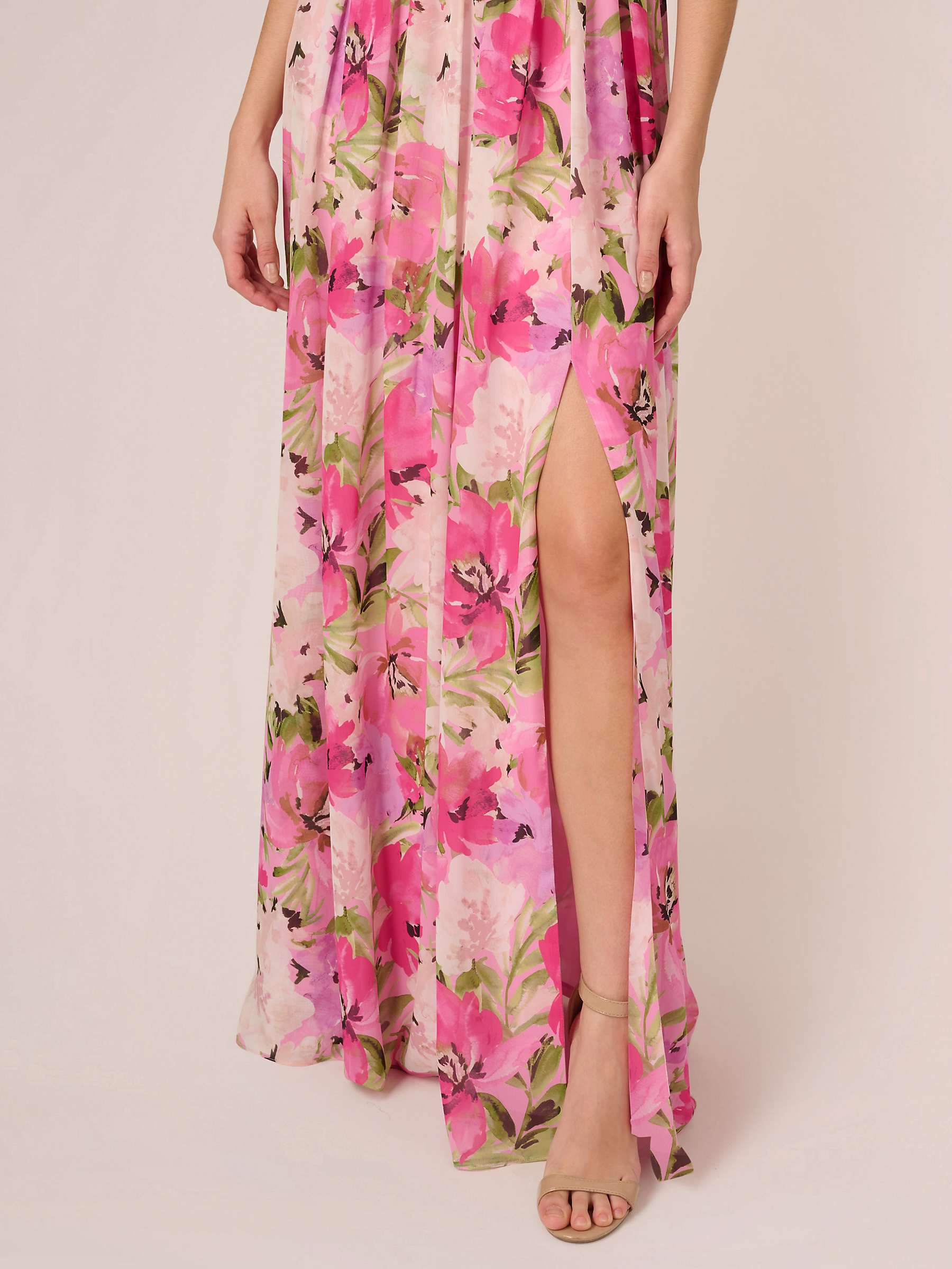 Buy Adrianna Papell Off Shoulder Floral Maxi Dress, Pink/Multi Online at johnlewis.com