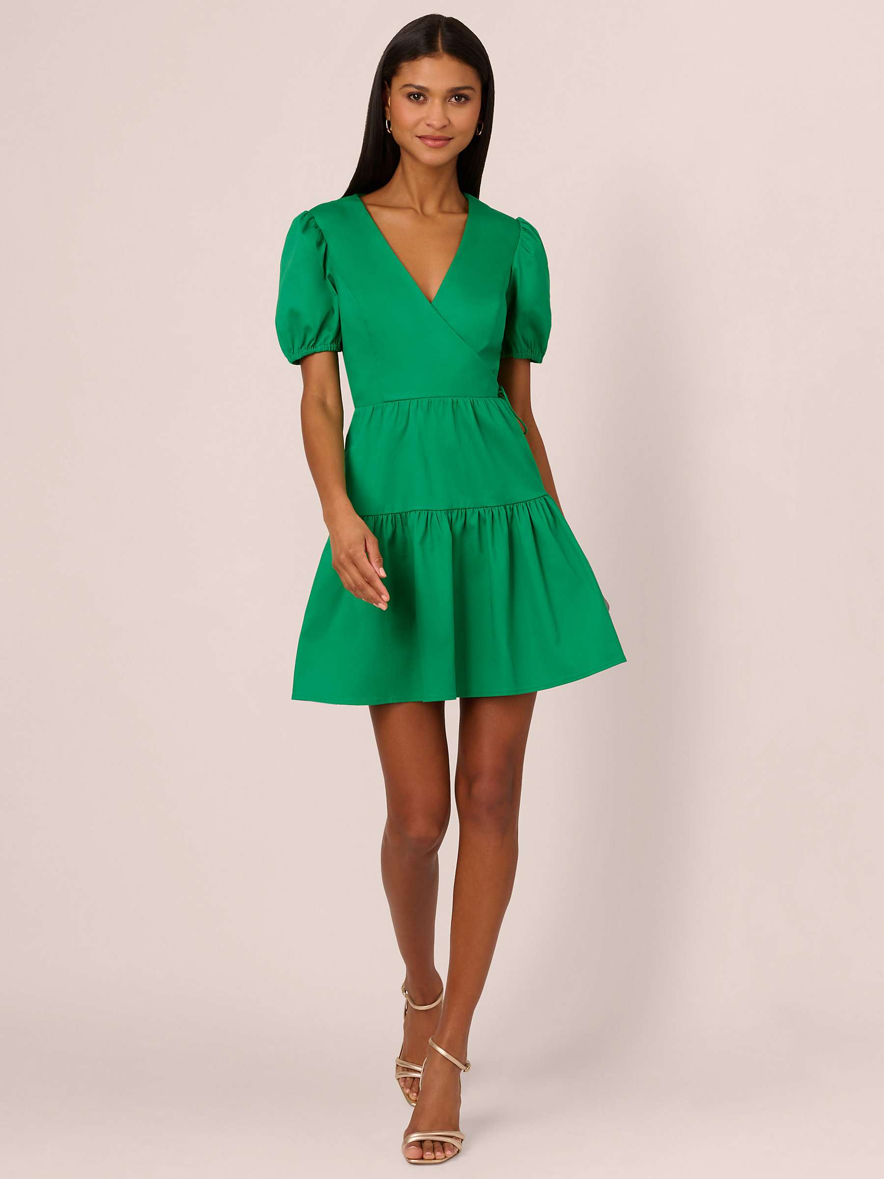 Buy Adrianna By Adrianna Papell Stretch Cotton Mini Dress, Green Online at johnlewis.com