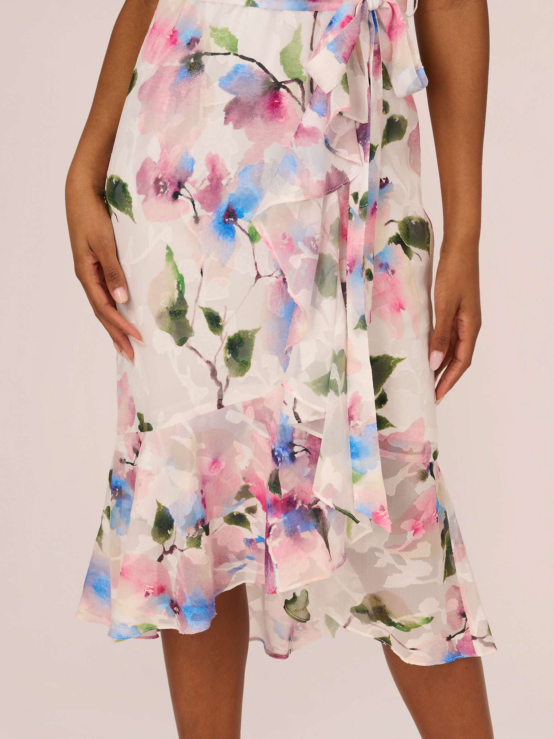 Buy Adrianna Papell Floral High-Low Dress, Ivory/Pink/Multi Online at johnlewis.com