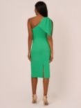 Adrianna Papell Crepe Asymmetric Bow Midi Dress, Summer Green