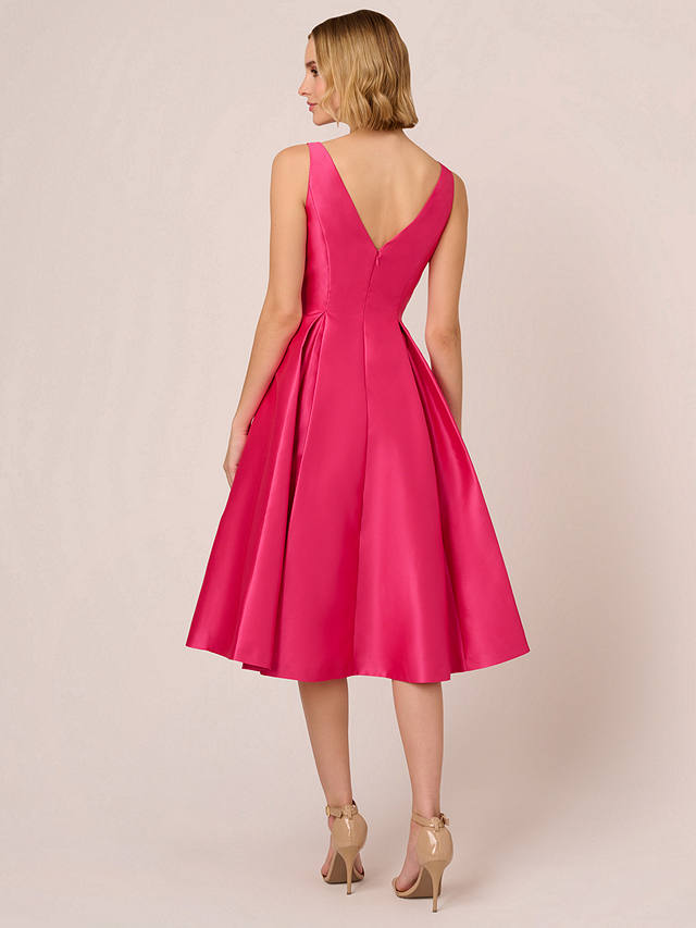 Adrianna Papell Sleeveless Midi Cocktail Dress, Electric Pink