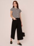 Adrianna Papell Tailored WIde Leg Cropped Trousers, Black