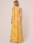 Adrianna Papell One Shoulder Floral Chiffon Maxi Dress, Yellow/Multi