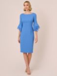 Adrianna Papell Knit Crepe Tiered Sleeve Dress, Cool Water
