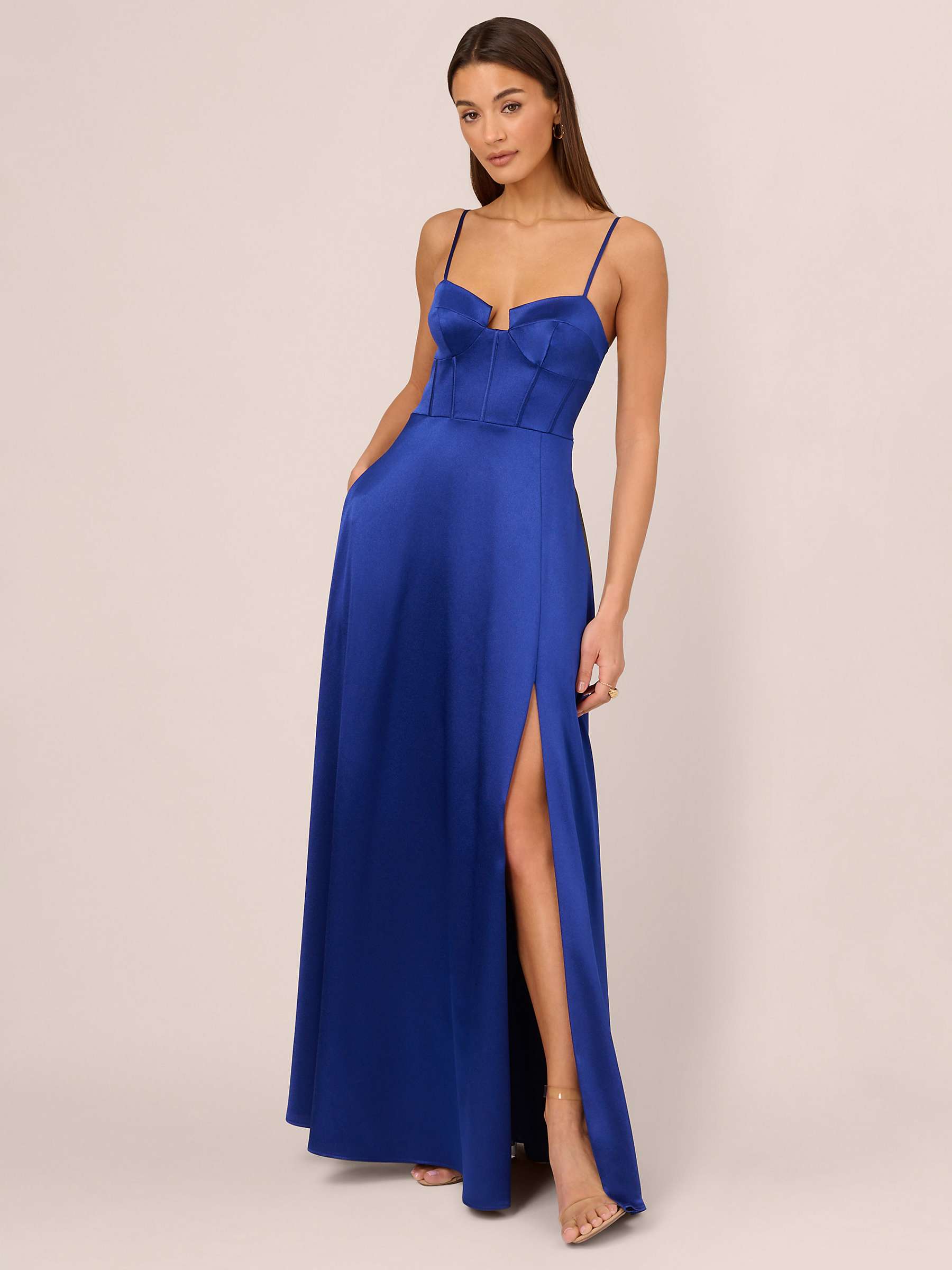 Buy Adrianna By Adrianna Papell Liquid Satin Maxi Dress, Royal Sapphire Online at johnlewis.com