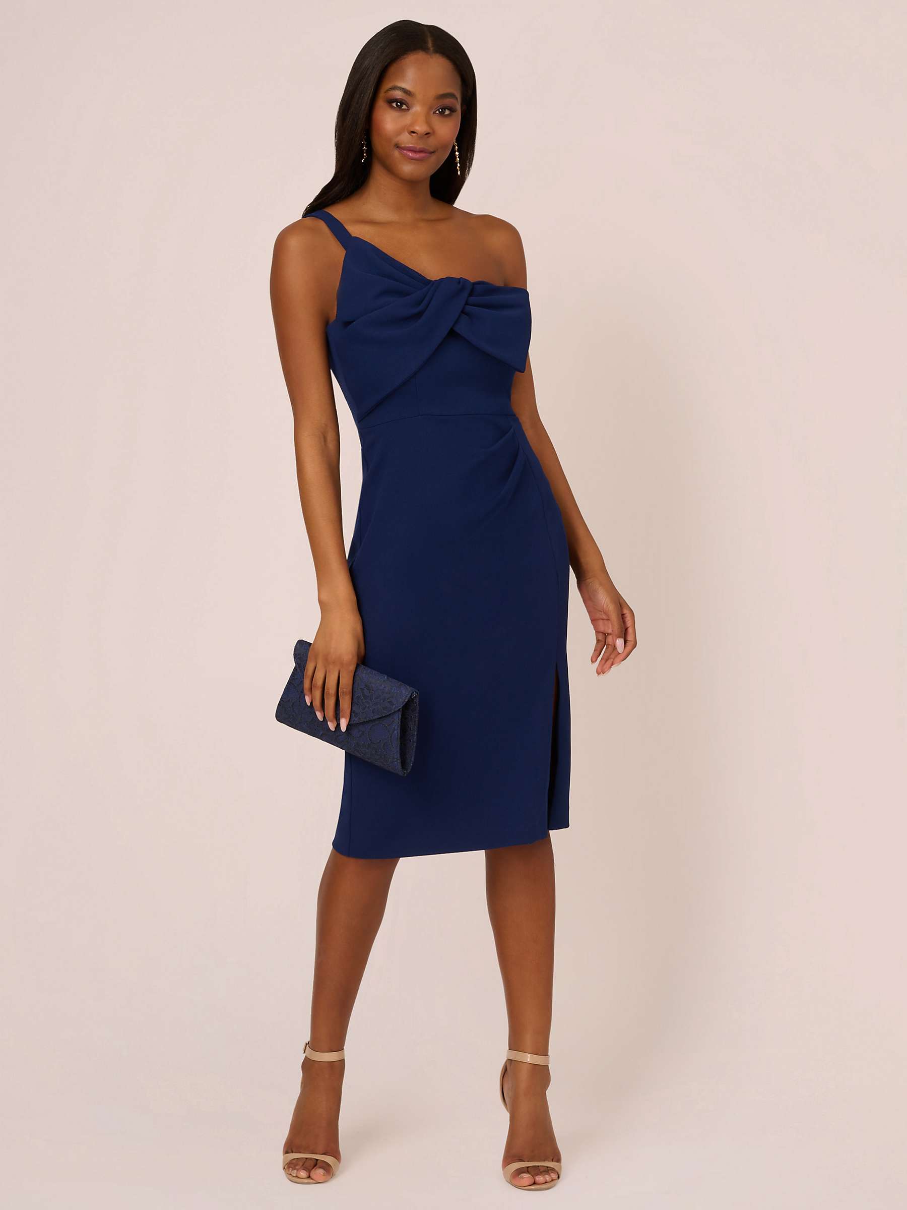 Buy Adrianna Papell Knit Crepe Bow Detail Dress Online at johnlewis.com