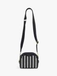 Radley Arden Crescent Woven Leather Crossbody Bag, Black/White