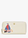 Radley Sail Away Leather Large Zip-Around Purse, Chalk