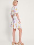 Monsoon Sandie Print Linen Blend Wrap Dress, Ivory