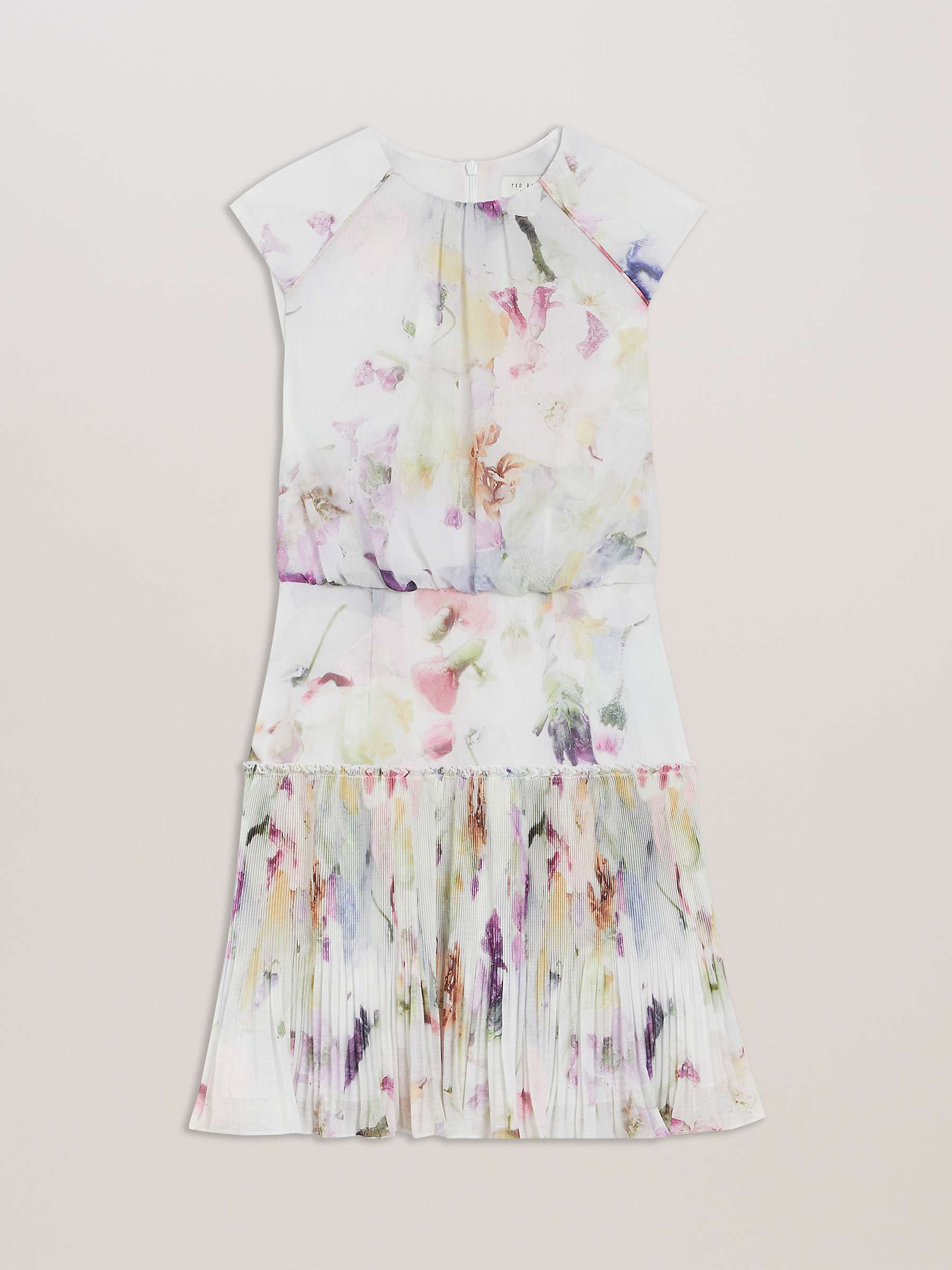 Buy Ted Baker Saintly Watercolour Floral Mini Dress, White/Multi Online at johnlewis.com