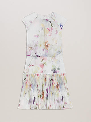 Ted Baker Saintly Watercolour Floral Mini Dress, White/Multi