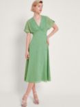 Monsoon Leona Embellished Midi Dress, Green