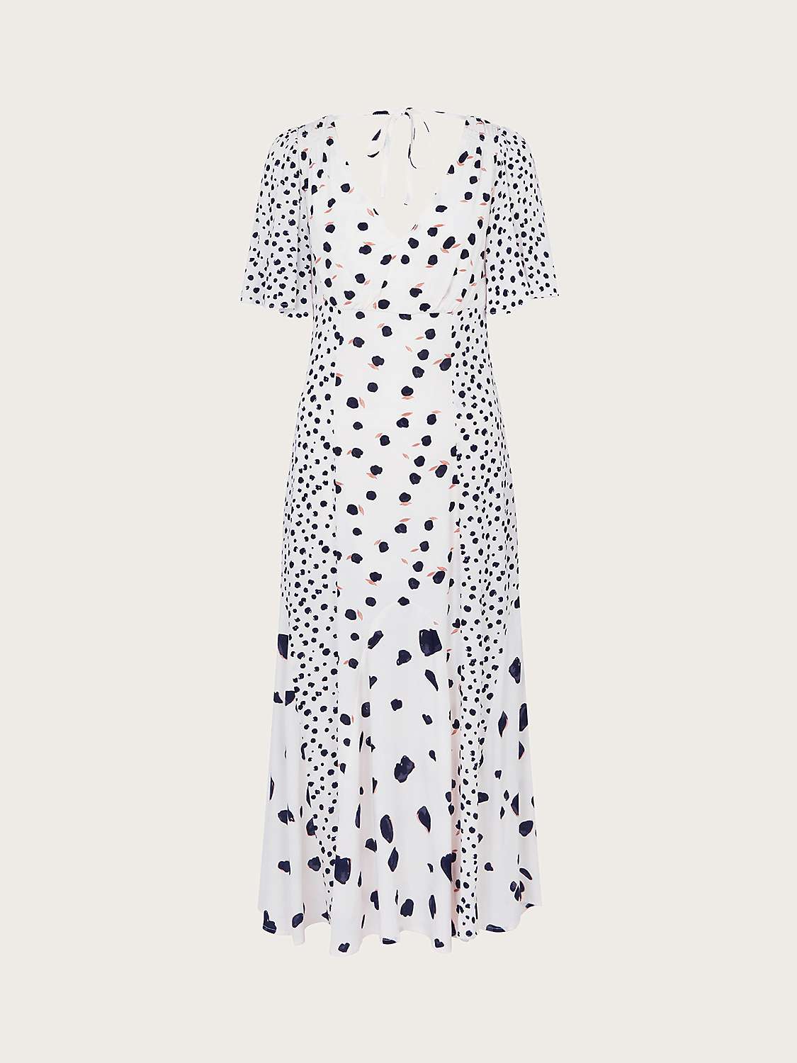 Buy Monsoon Lucee Spot Print Tea Midi Dress, Ivory/Multi Online at johnlewis.com