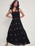Monsoon Briar Embroidered Dress, Black, Black