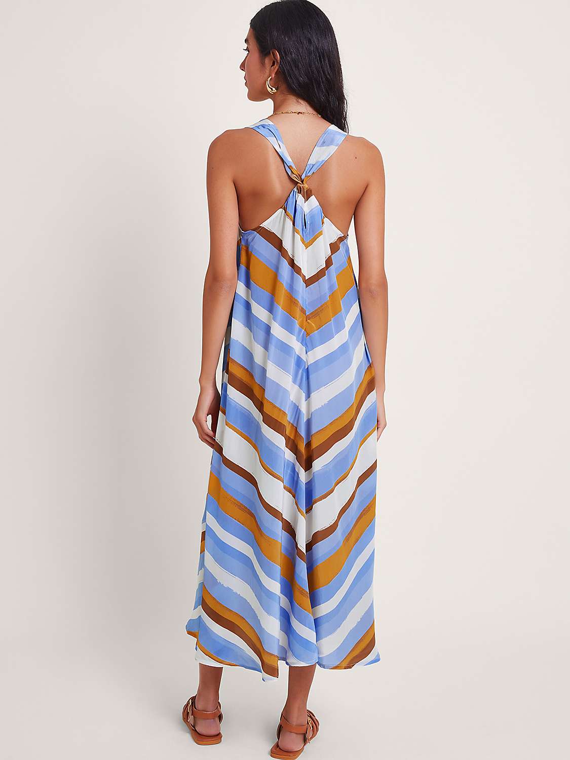 Buy Monsoon Byrdie Stripe Midi Dress, Turquoise Online at johnlewis.com