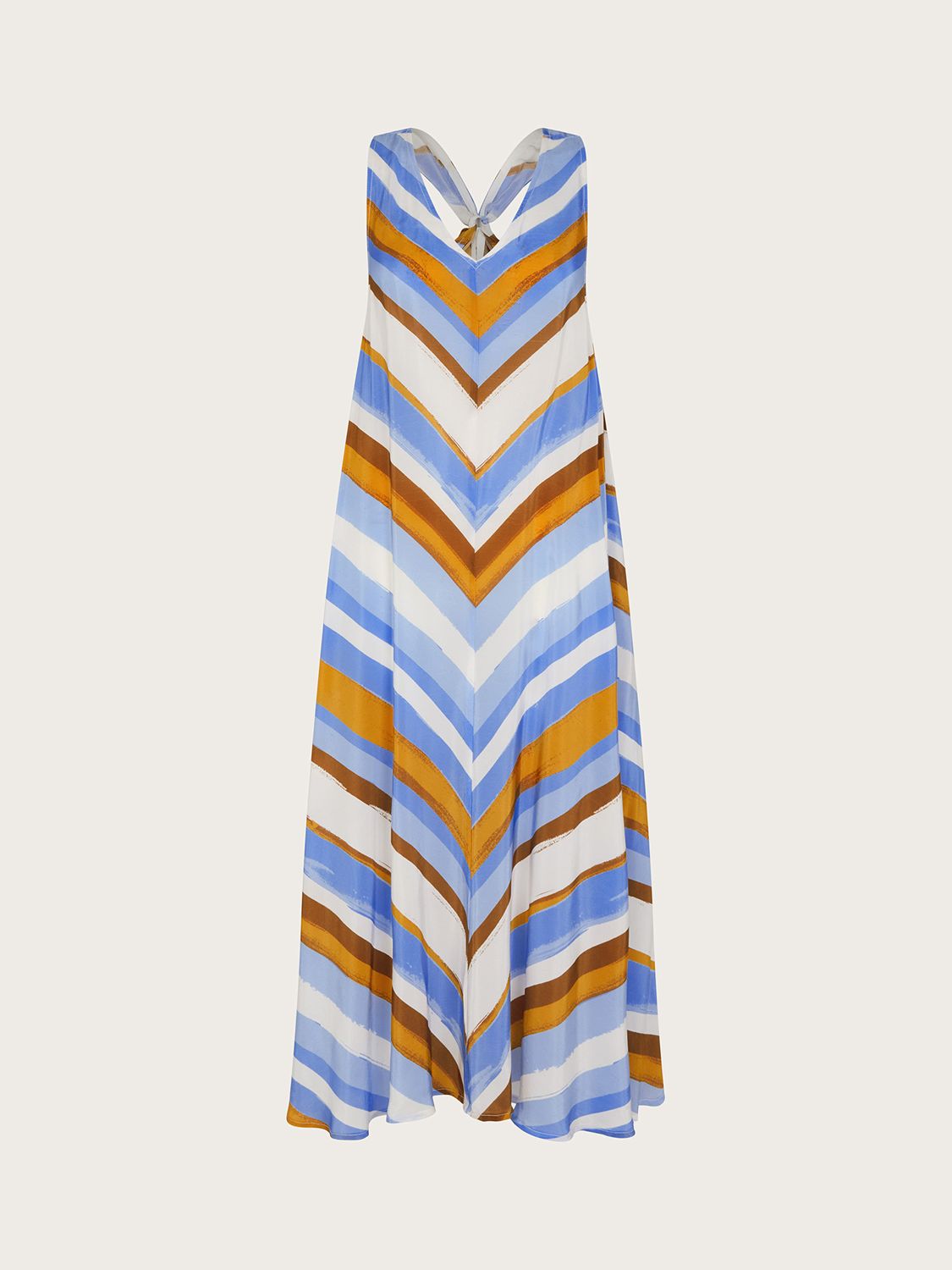 Monsoon Byrdie Stripe Midi Dress, Turquoise, S