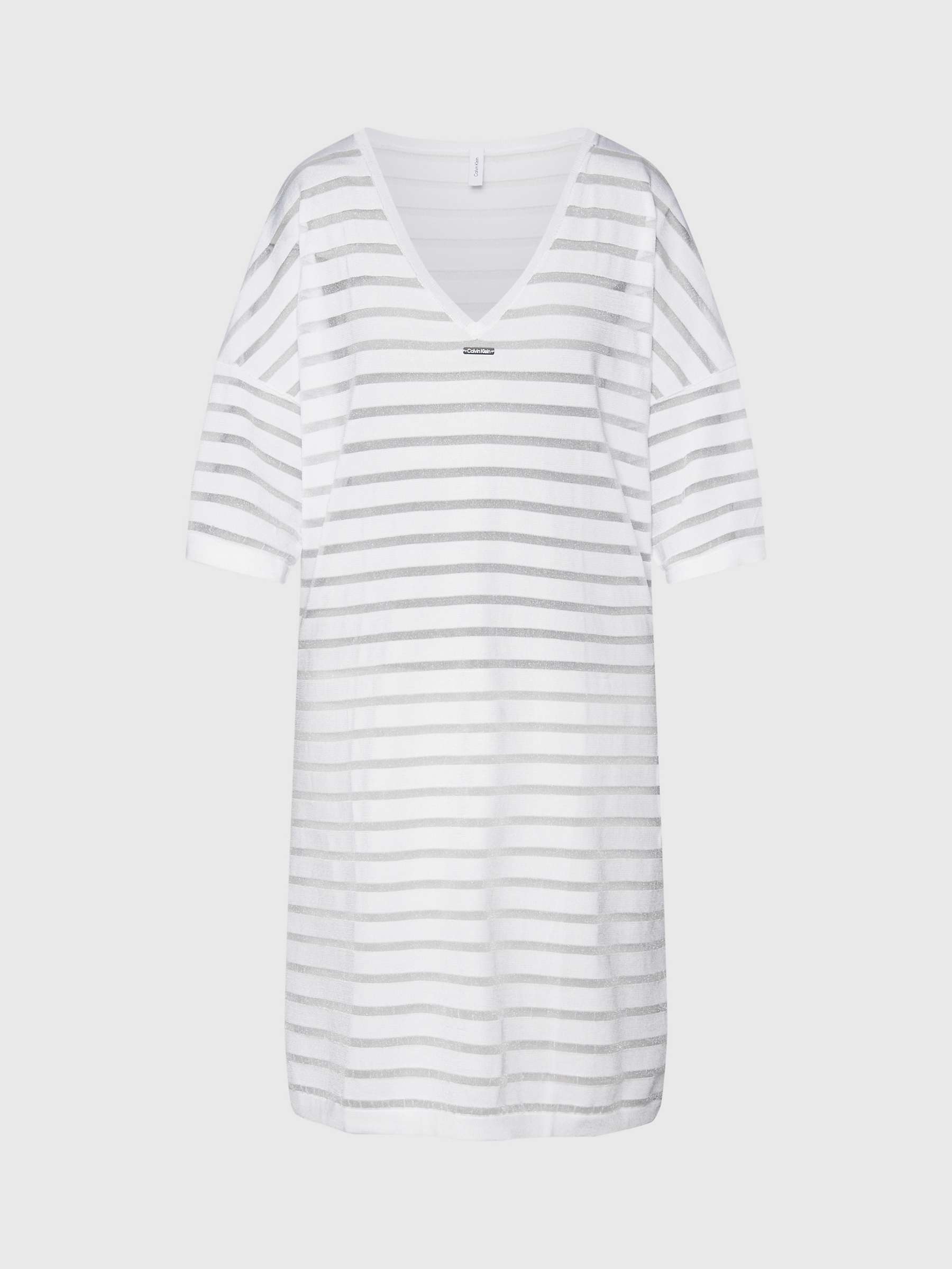 Buy Calvin Klein Stripe Kaftan, Classic White Online at johnlewis.com