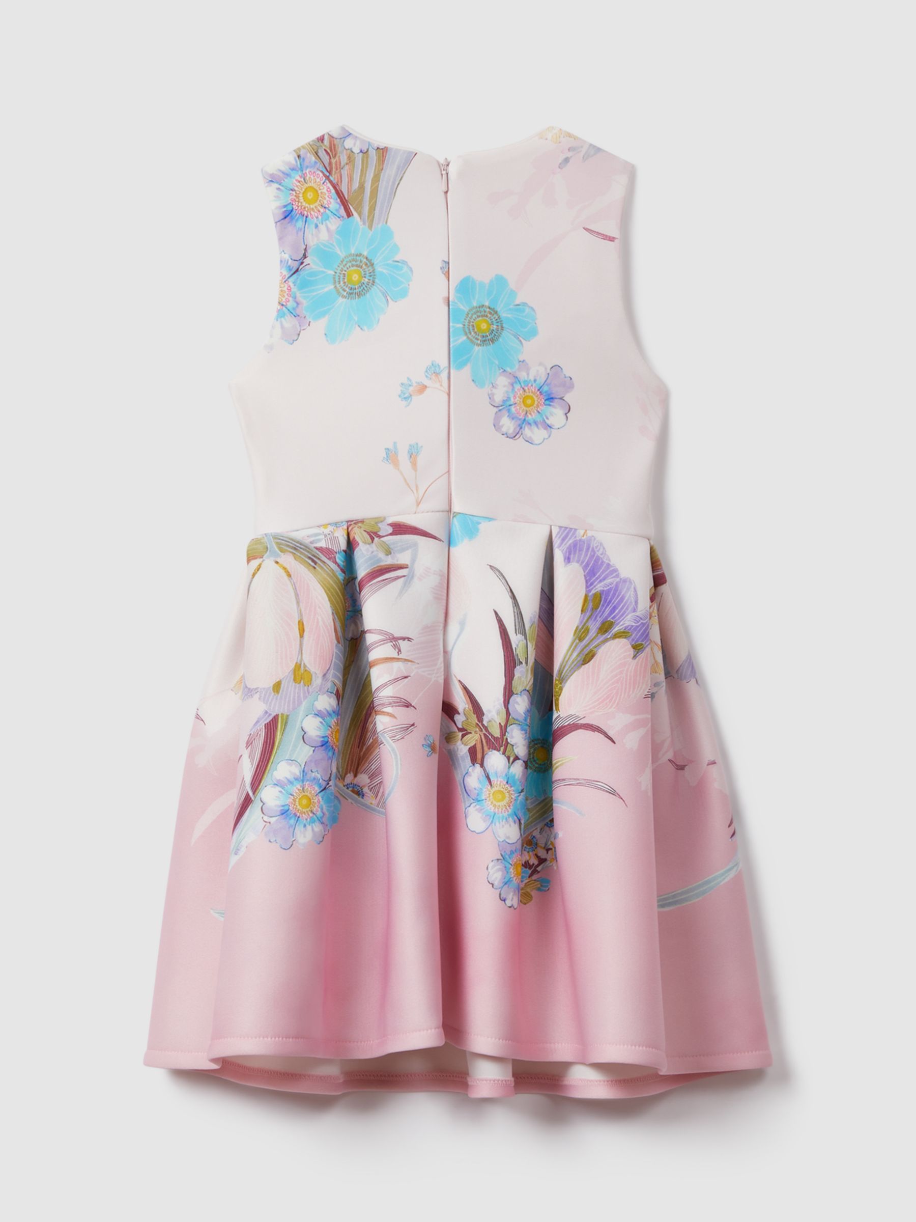 Buy Reiss Kids' Marti Knotted Floral Print Scuba Dress, Pink/Multi Online at johnlewis.com
