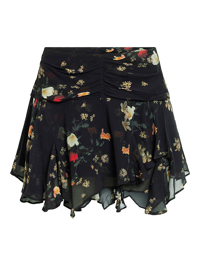 AllSaints Erica Kora Ecovero Skirt, Black/Multi