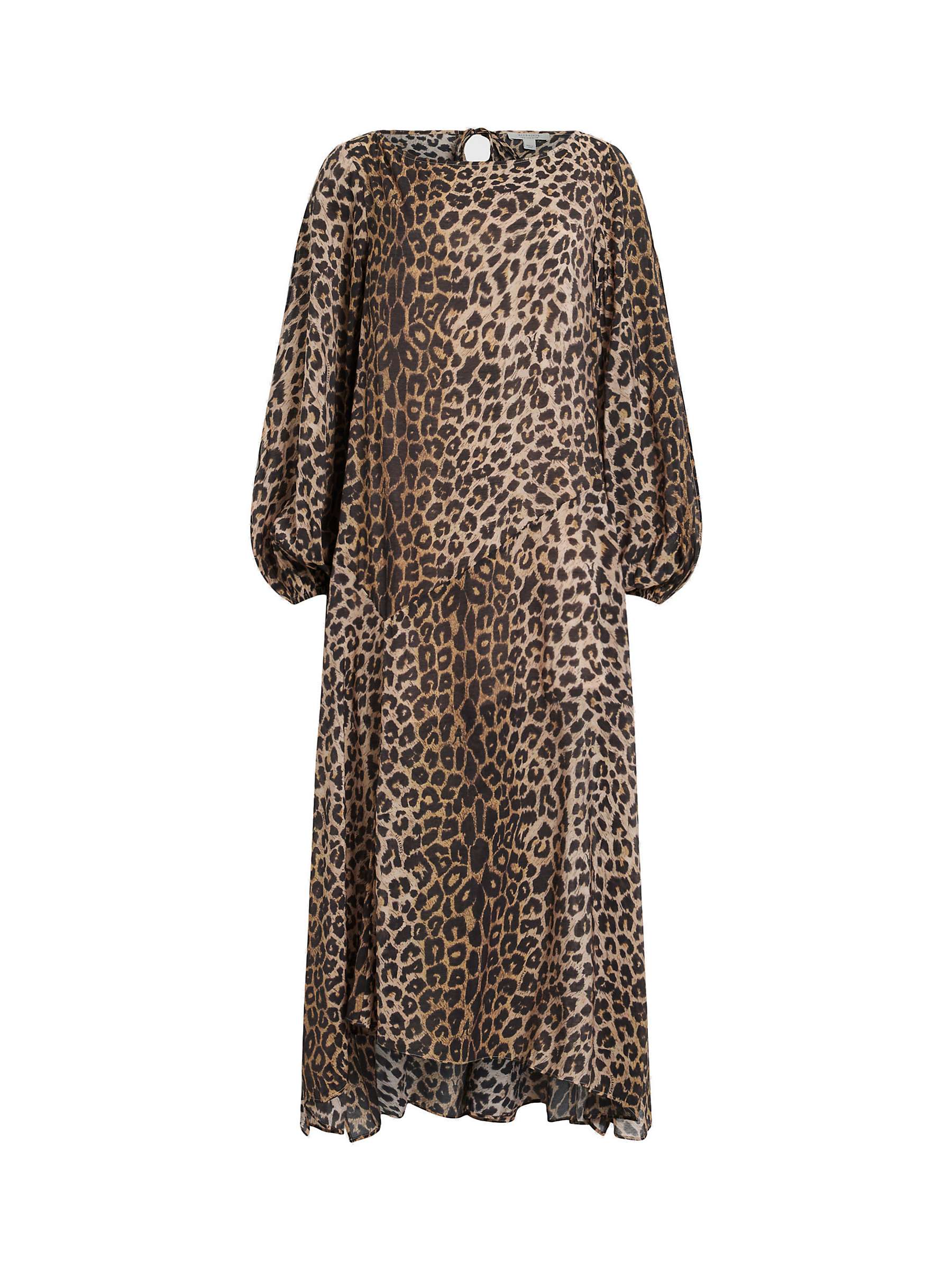 Buy AllSaints Jane Leppo Leopard Print Midi Dress, Brown/Multi Online at johnlewis.com