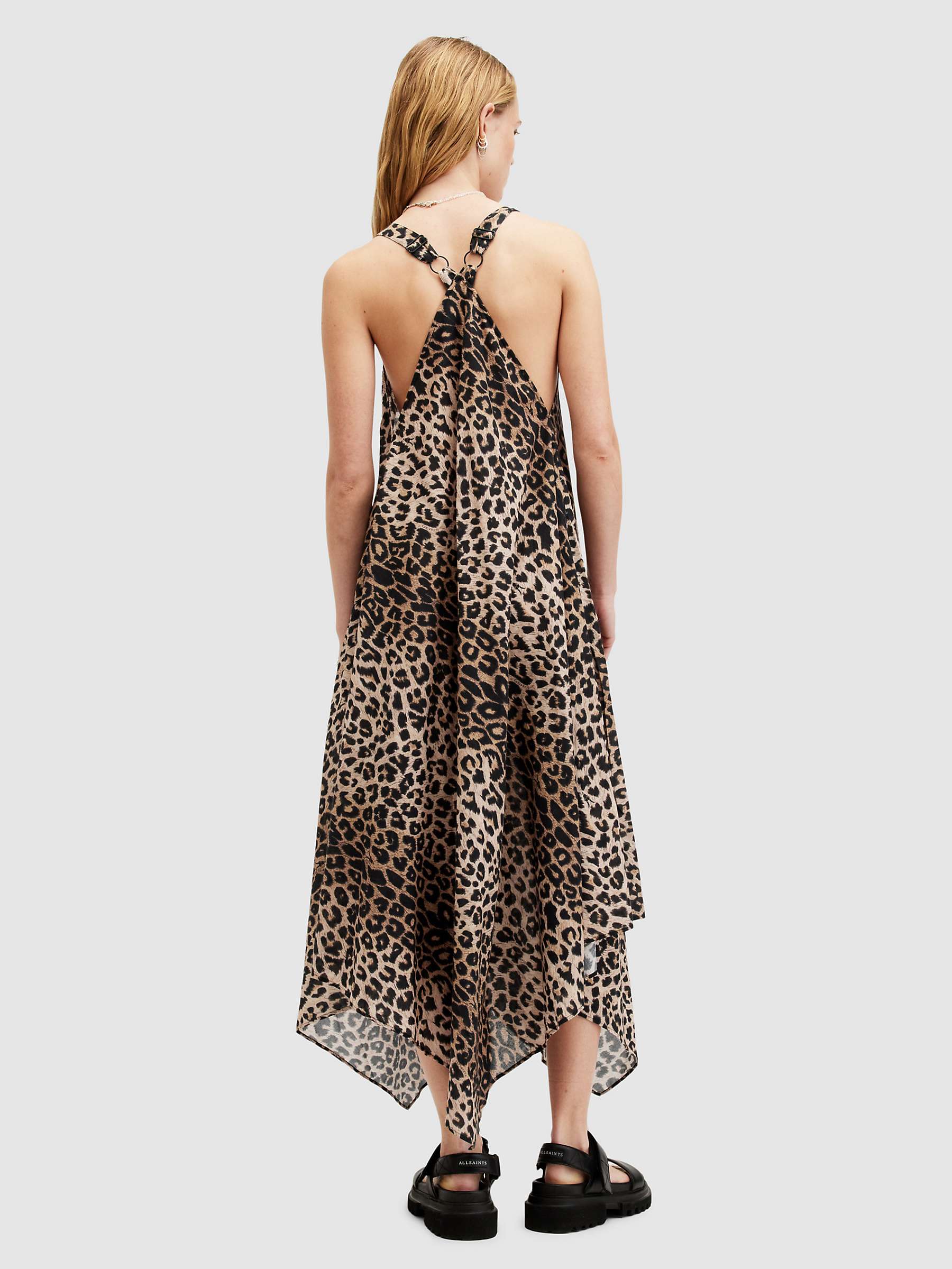 Buy AllSaints Lil Leopard Print Midi Dress, Leopard Brown Online at johnlewis.com