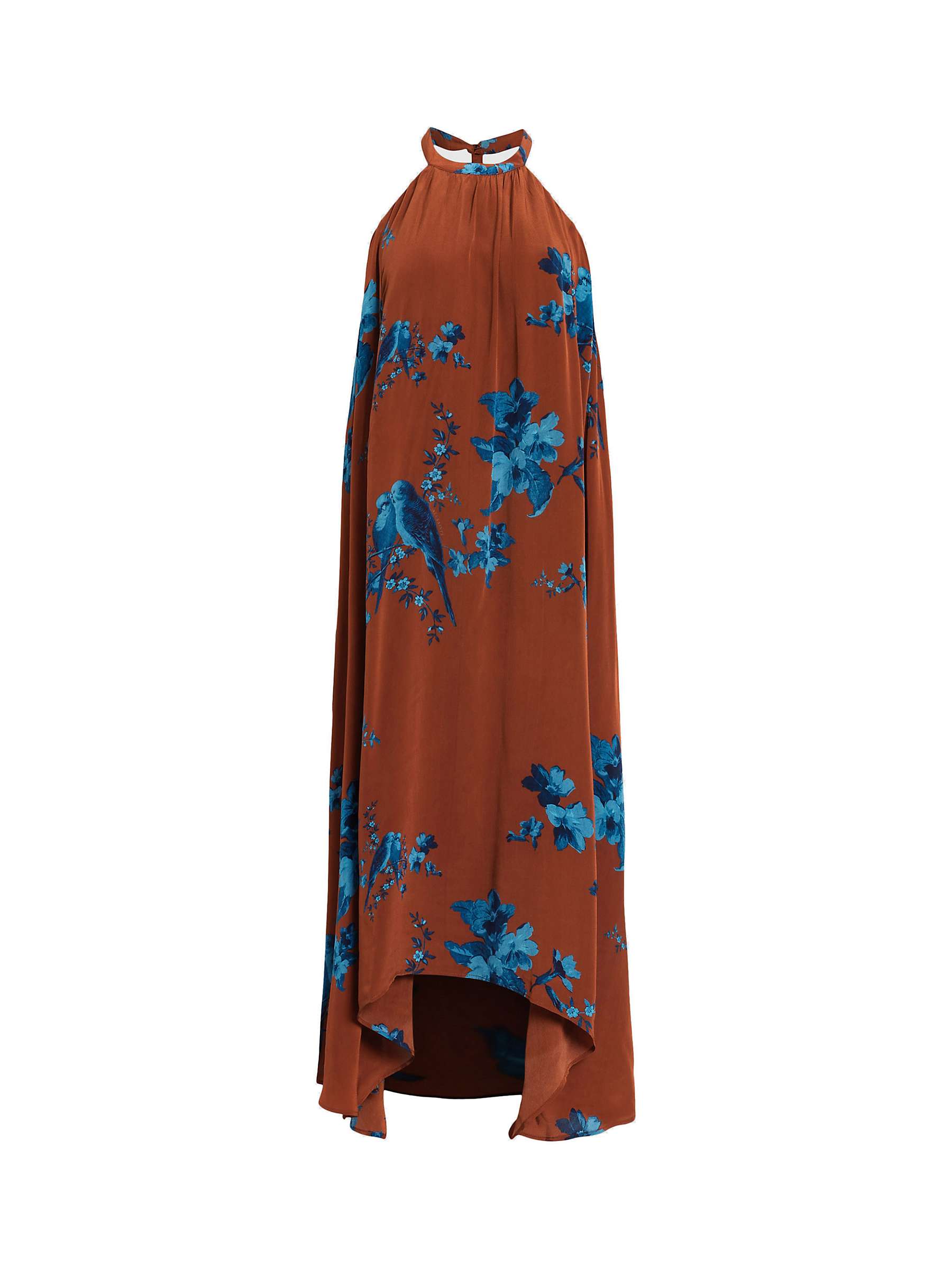 Buy AllSaints Mysti Iona Halterneck Midi Dress, Rust Red Online at johnlewis.com