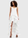 AllSaints Cavarly Tiered Hi-Low Hem Maxi Dress, White
