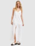 AllSaints Dahlia Embroidered Organic Cotton Blend Maxi Dress, Off White