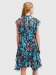 AllSaints Fleur Batu High Neck Mini Dress, Lagoon Blue