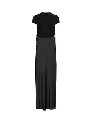 AllSaints Hayes 2-in-1 Maxi Slip Dress, Black