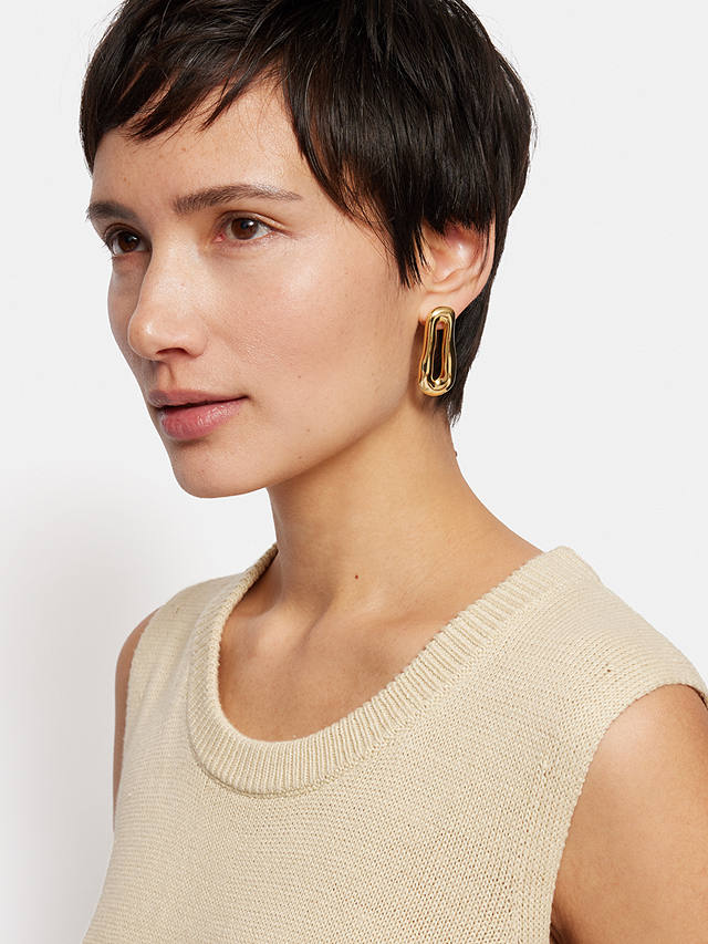 Jigsaw Organic Loop Earrings, Gold