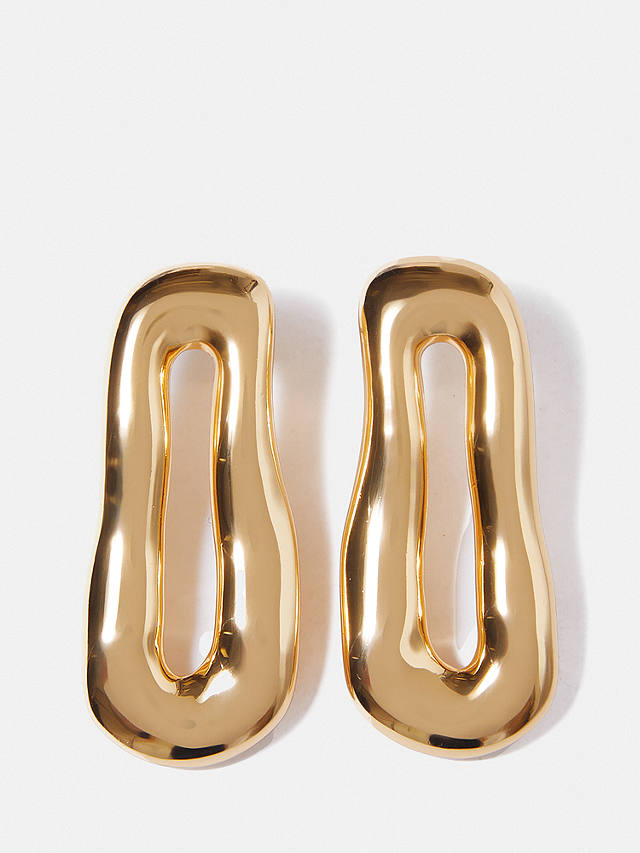 Jigsaw Organic Loop Earrings, Gold