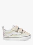 Vans Kids' Ward V Glitter Side Stripe Trainers, White/Multi