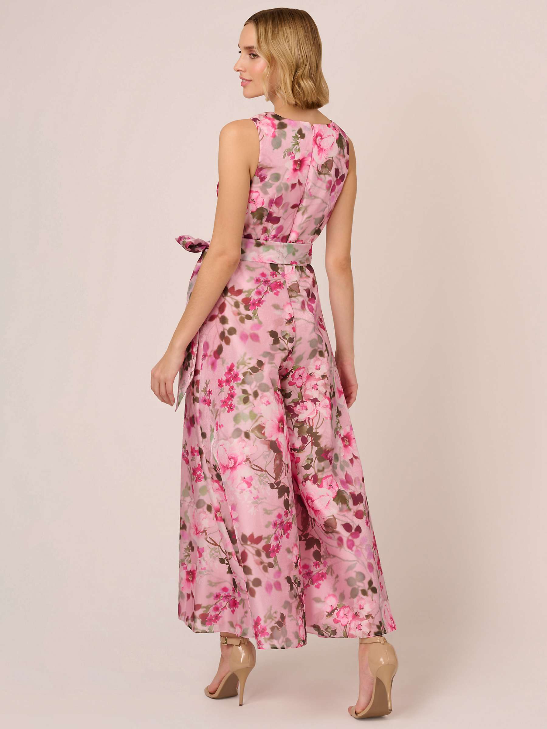 Buy Adrianna Papell Floral Sleeveless Jumpsuit, Pink/Multi Online at johnlewis.com