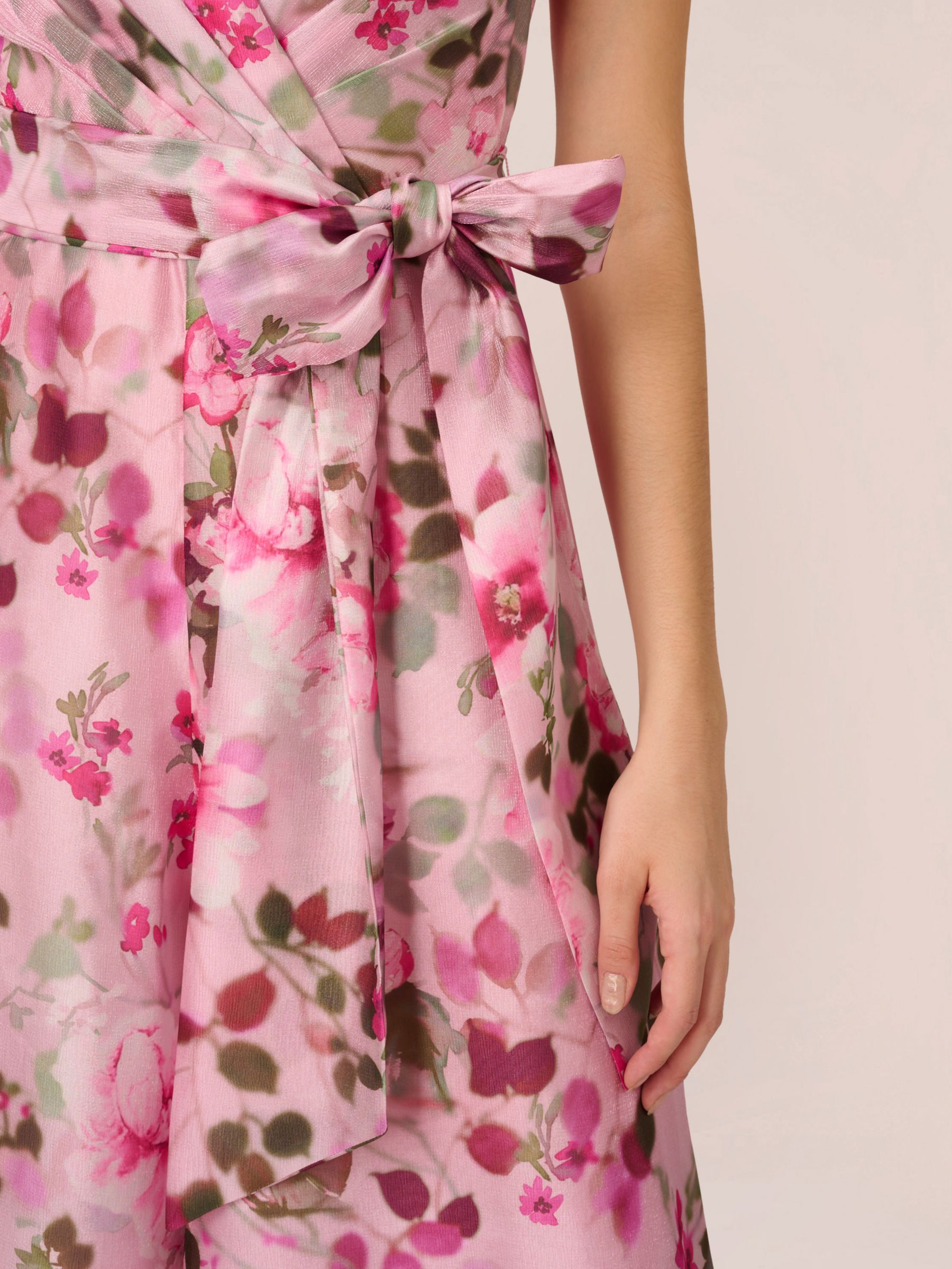 Adrianna Papell Floral Sleeveless Jumpsuit, Pink/Multi, 6