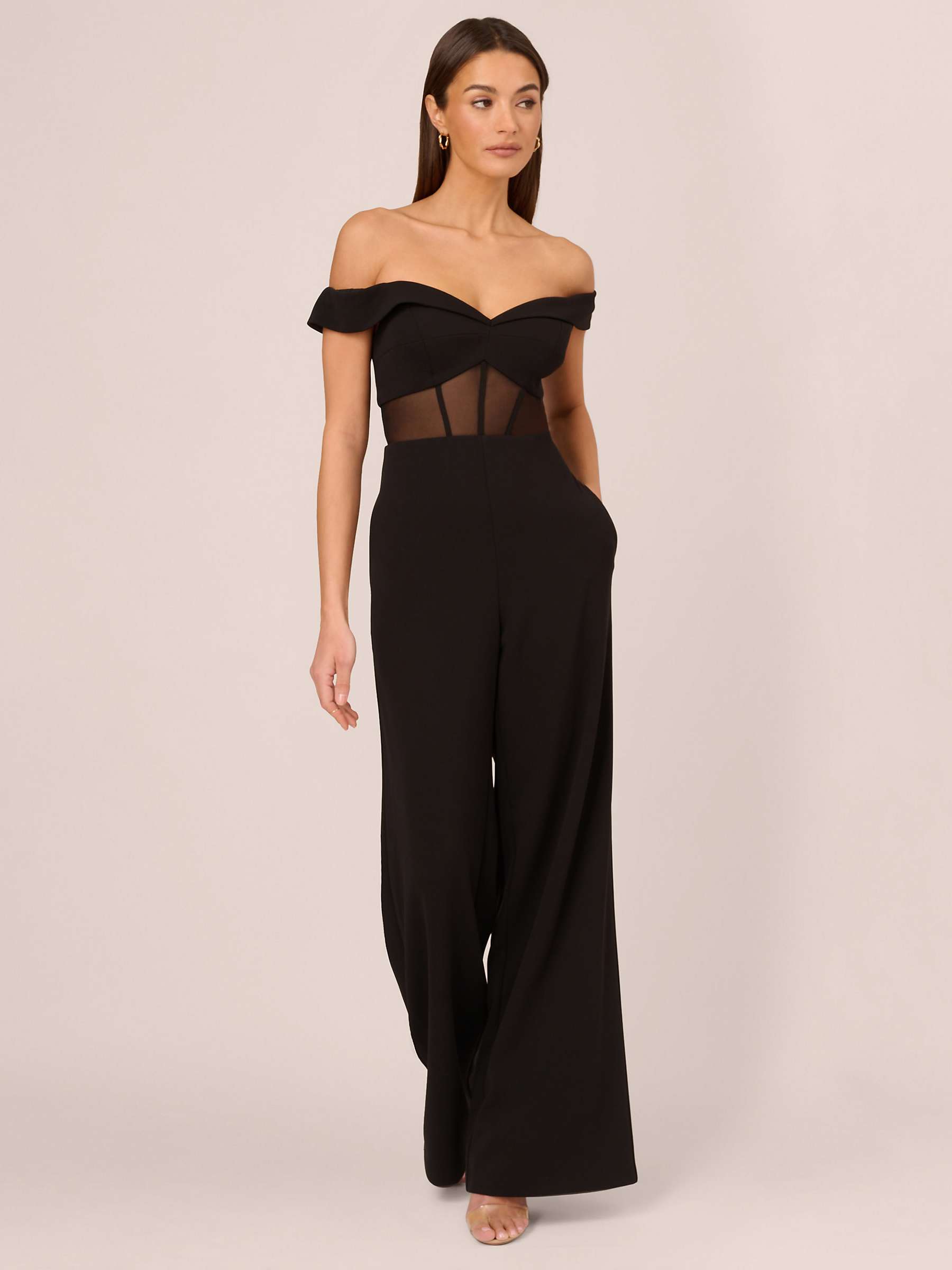 Buy Adrianna By Adrianna Papell Knit Crepe Jumpsuit, Black Online at johnlewis.com