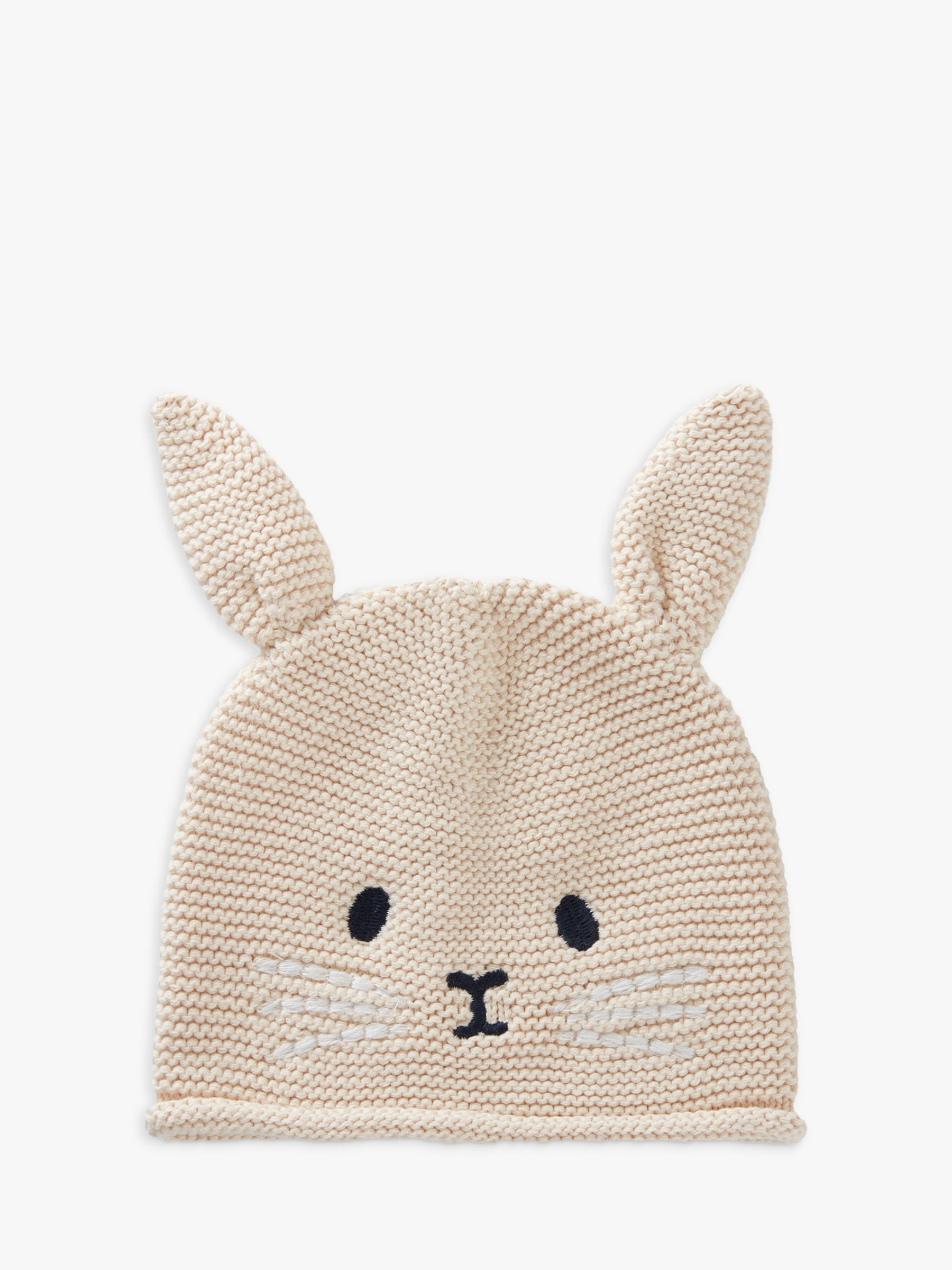 Benetton Baby Tricot Bunny Face Knit Hat, Light Powder, 1-3 months