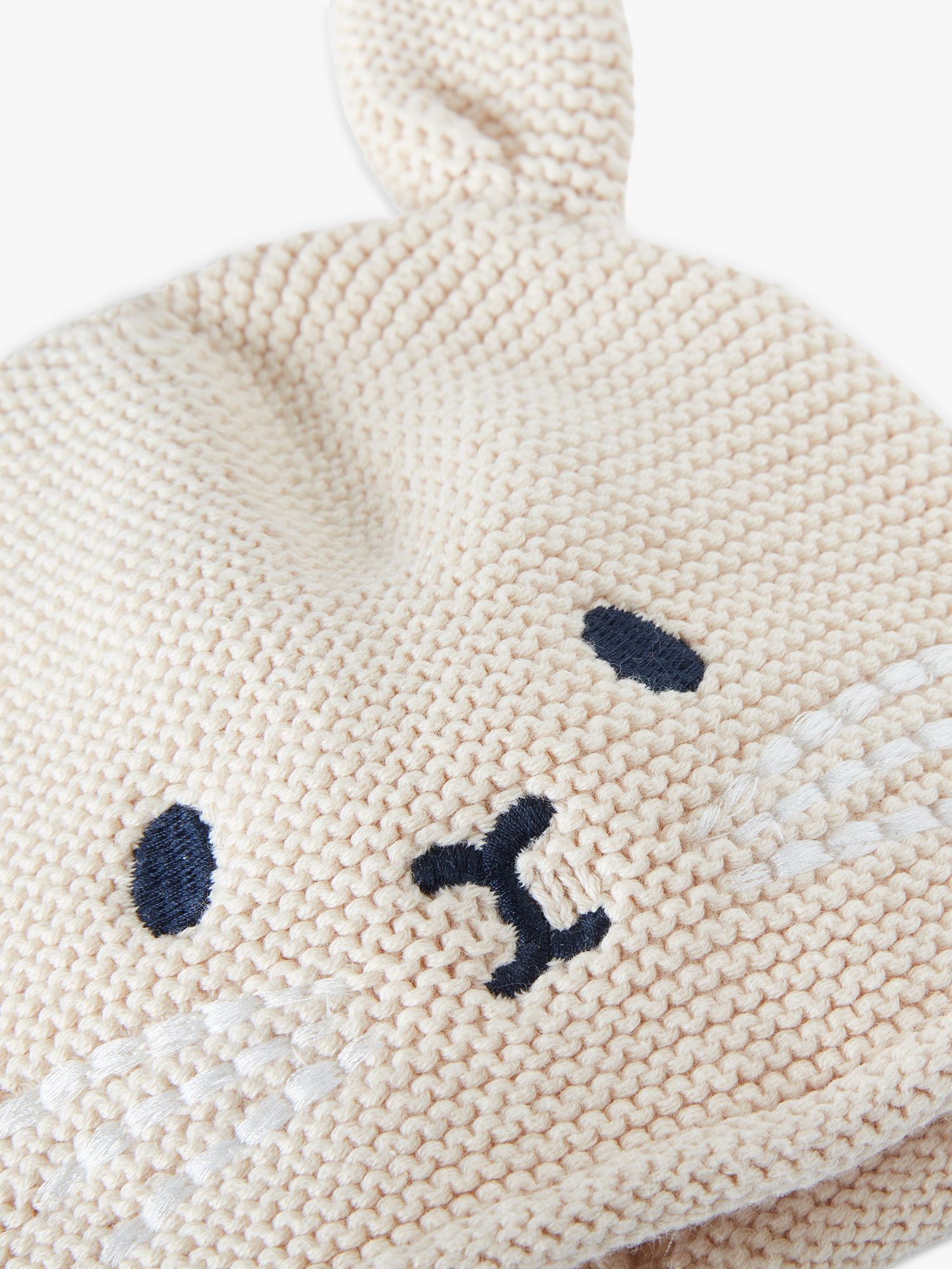 Benetton Baby Tricot Bunny Face Knit Hat, Light Powder, 1-3 months