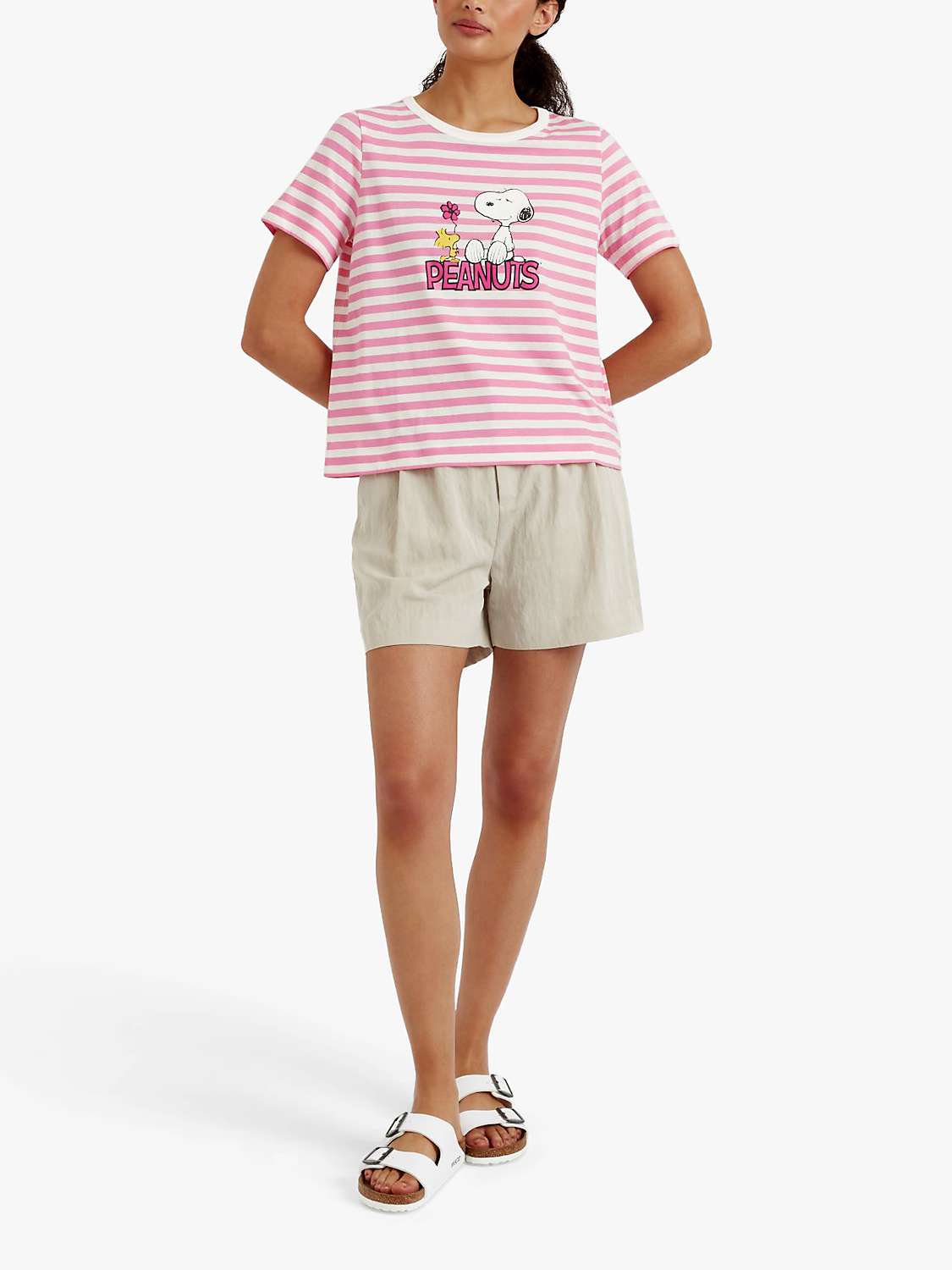 Buy Chinti & Parker Peanut Stripe T-Shirt, Pink/Cream Online at johnlewis.com