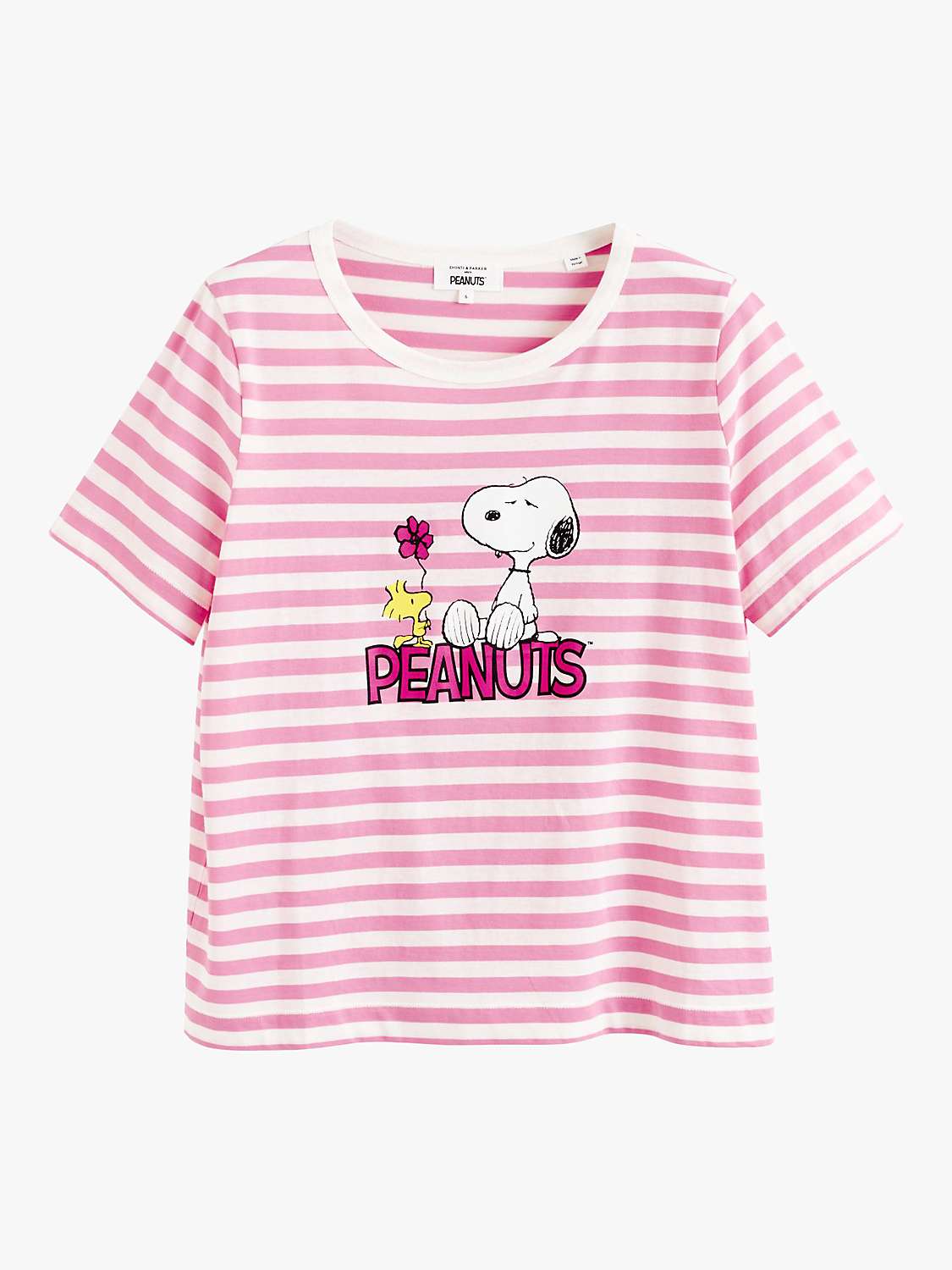 Buy Chinti & Parker Peanut Stripe T-Shirt, Pink/Cream Online at johnlewis.com