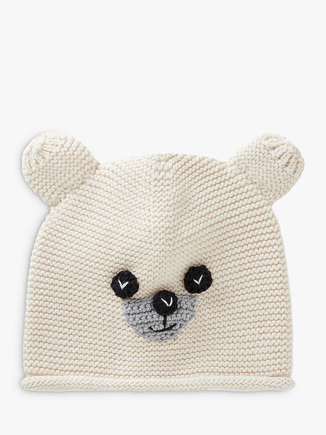 Benetton Baby Tricot Animal Face Knit Hat, Cream